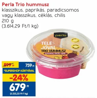 Spar Perla Trio hummusz 210 g ajánlat