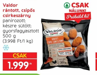 Spar Valdor rántott, csípős csirkeszárny 500 g ajánlat