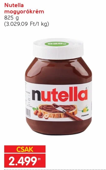 Spar Nutella mogyorókrém 825 g ajánlat
