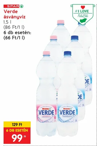 Spar SPAR Verde ásványvíz 1,5 l ajánlat