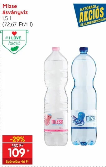 Spar Mizse ásványvíz 1,5 l ajánlat