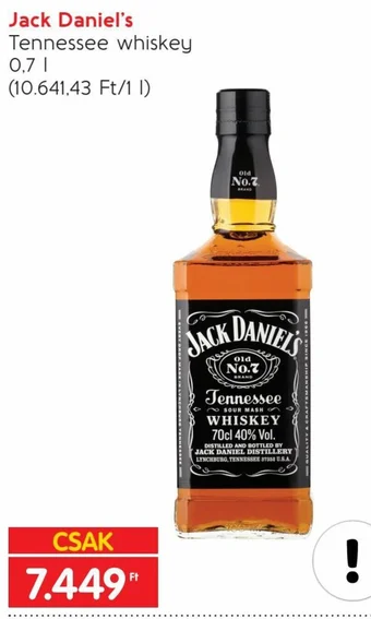Spar Jack Daniel's 0,7 l ajánlat