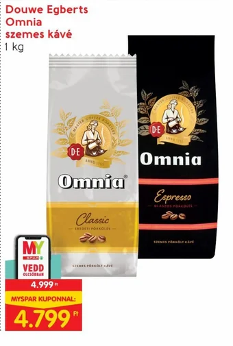 Spar Douwe Egberts Omnia szemes kávé 1 kg ajánlat