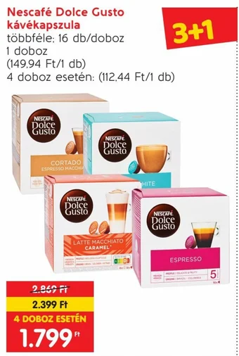 Spar Nescafé Dolce Gusto kávékapszula 16 db ajánlat