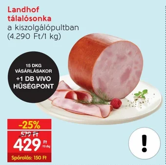 Spar Landhof tálalósonka 10 dkg ajánlat