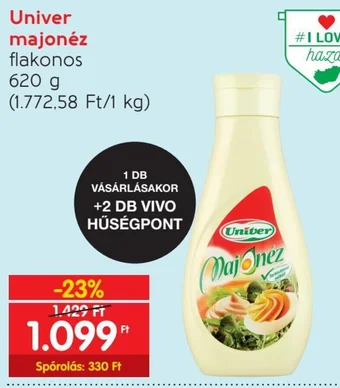 Spar Univer majonéz 620 g ajánlat