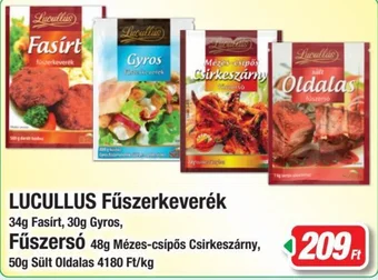 LUCULLUS Fűszerkeverék 34g Fasírt, 30g Gyros,