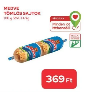 CBA MEDVE TÖMLŐS SAJTOK 100 g ajánlat
