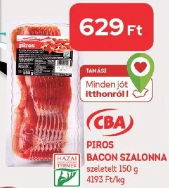 CBA PIROS BACON SZALONNA 150 g ajánlat