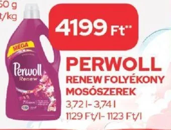 CBA PERWOLL RENEW FOLYÉKONY MOSÓSZEREK 3,72l-3,74l ajánlat