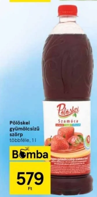 Tesco Pölöskei gyümölcsízű szörp 1l ajánlat