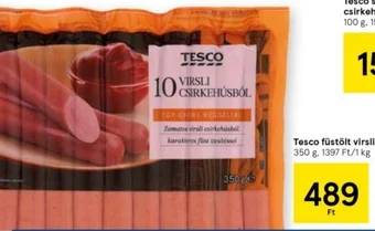 Tesco Tesco füstölt virsli 350 g ajánlat