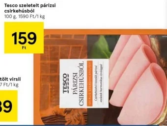 Tesco Tesco szeletelt párizsi csirkehúsból 100g ajánlat