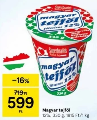 Tesco magyar tejföl 330g ajánlat