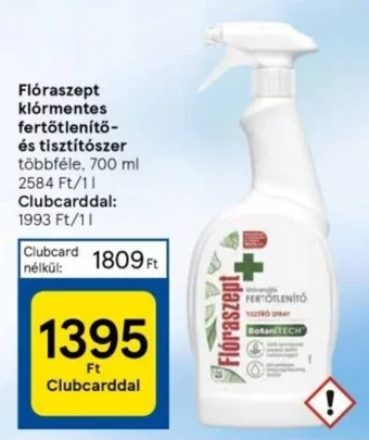 Tesco Flóraszept klórmentes fertőtlenítő és tisztítószer 700 ml ajánlat