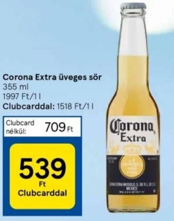Tesco Corona Extra üveges sör 355 ml ajánlat