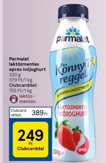 Tesco Parmalat laktózmentes epres ivójoghurt 330g ajánlat