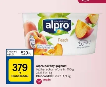 Tesco Alpro növényi joghurt őszibarackos áfonyás 150 g ajánlat