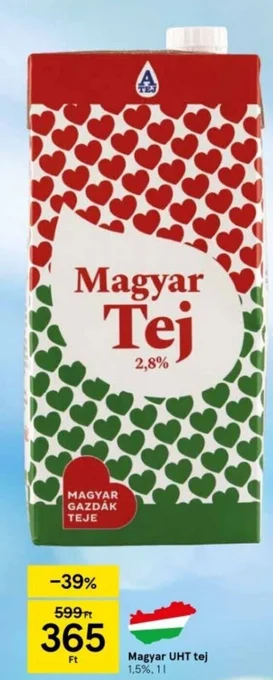 Tesco Magyar UHT tej 1l ajánlat