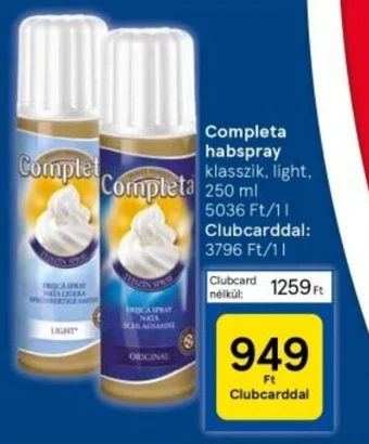 Tesco Completa habspray 250ml ajánlat
