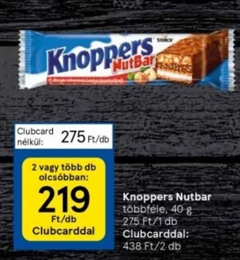 Tesco Knoppers Nutbar 40g ajánlat
