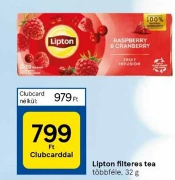 Tesco Lipton filteres tea 32g ajánlat