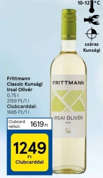 Tesco Frittmann Classic Kunsági Irsai Olivér 0,75l ajánlat