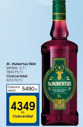 Tesco St. Hubertus likör 0,7l ajánlat
