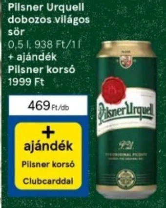 Tesco Pilsner Urquell dobozos világos sör 0,5l ajánlat