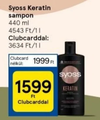 Tesco Syoss Keratin sampon 440 ml ajánlat