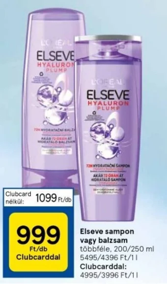 Tesco Elseve sampon vagy balzsam 250ml ajánlat