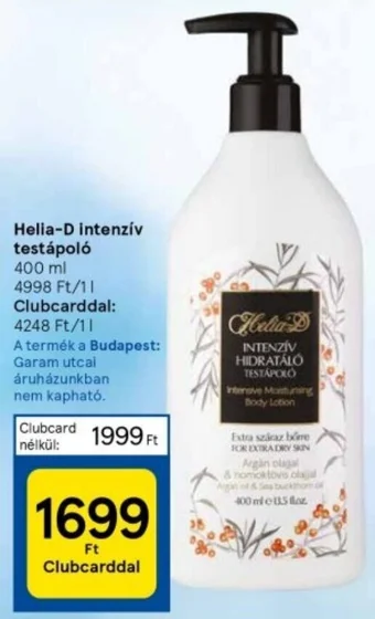 Tesco Helia D intenzív testápoló 400 ml ajánlat