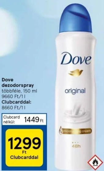 Tesco Dove dezodorspray 150ml ajánlat