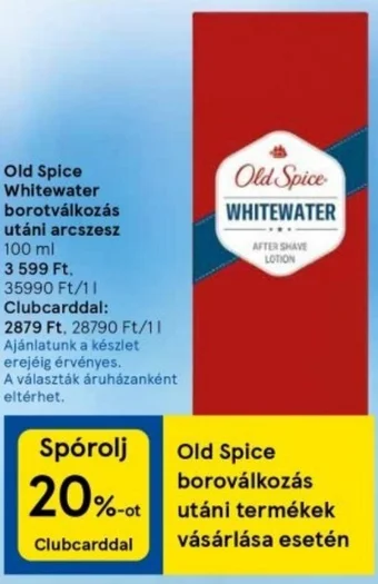Tesco Old Spice Whitewater borotválkozás utáni arcszesz 100 ml ajánlat