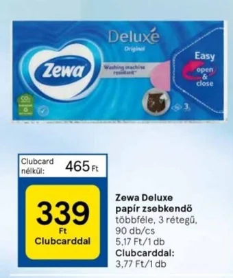 Tesco Zewa Deluxe papír zsebkendő ajánlat