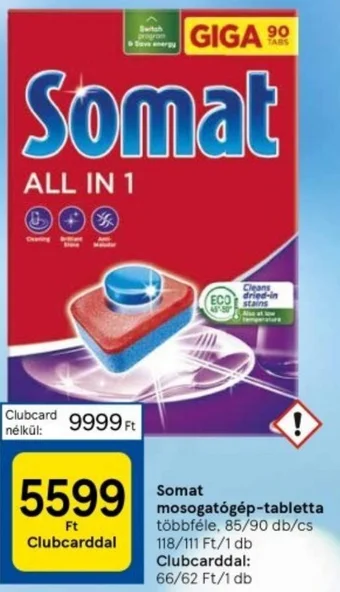 Tesco Somat mosogatógép tabletta ajánlat