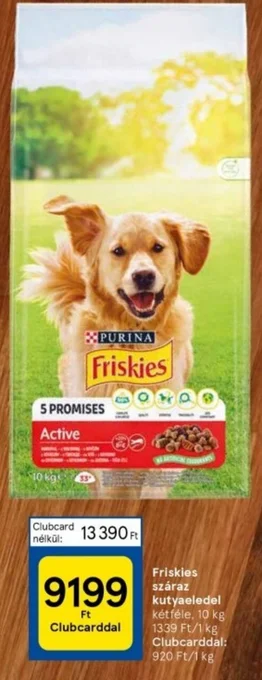 Tesco Friskies száraz kutyaeledel 10kg ajánlat