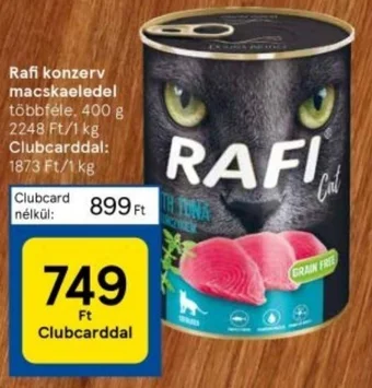 Tesco Rafi konzerv macskaeledel 400g ajánlat