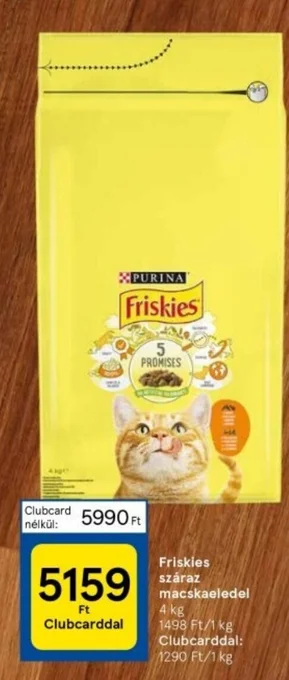 Tesco Friskies száraz macskaeledel 4 kg ajánlat