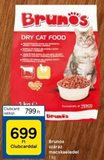 Tesco Brunos száraz macskaeledel 1 kg ajánlat