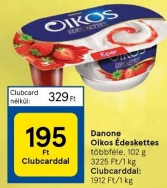 Tesco Danone Oikos Édeskettes 102g ajánlat