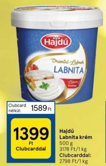 Tesco Hajdú Labnita krém 500 g ajánlat