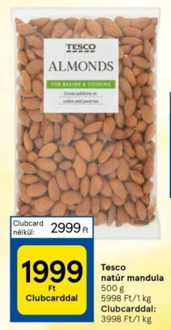 Tesco natúr mandula 500 g