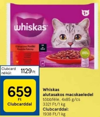 Tesco Whiskas alutasakos macskaeledel 340g ajánlat