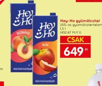 Spar Hey Ho gyümölcsital 1,5l ajánlat