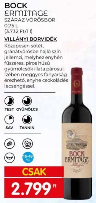 Spar BOCK ERMITAGE 0,75l ajánlat