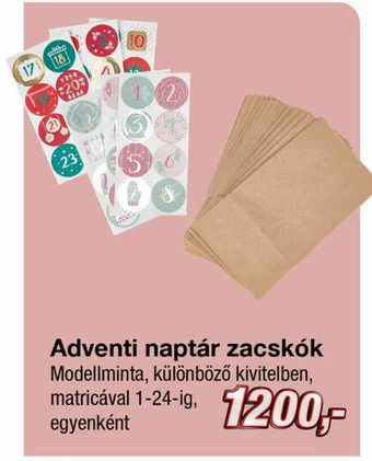 Adventi naptár zacskók