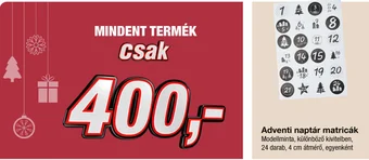Adventi naptár matricák