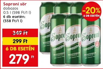 Spar Soproni sör 0,5l ajánlat