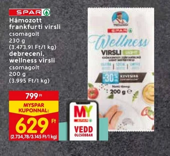 Spar SPAR Hámozott frankfurti virsli 230g ajánlat